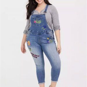 Torrid Disney Villians Evil Queen Patched Denim Overalls Women's Plus Size 24